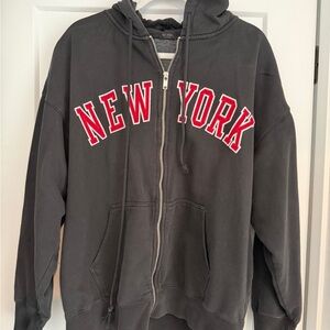 John Galt Black Hoodie with Red Lettering